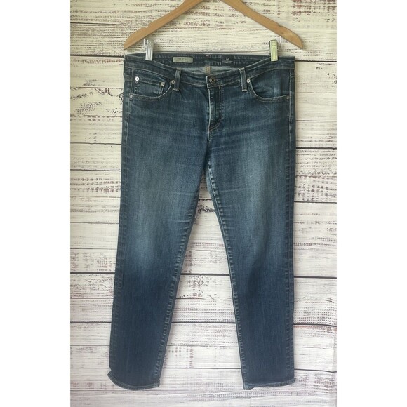 AG Adriano Goldschmied The Stilt Cigarette Jeans 32R Slim Fit Made in USA Blue - Picture 1 of 12